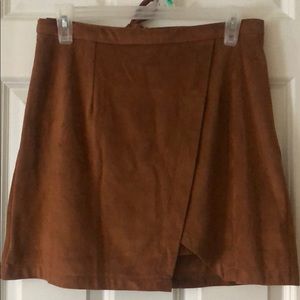Suede Cognac Skirt
